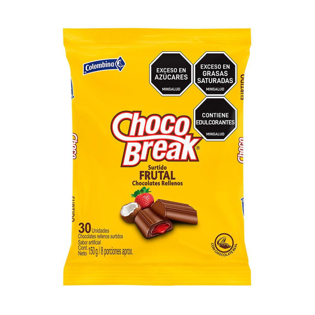 ASSORTED FRUIT FILLED CHOCOLATES CHOCO BREAK 30PC - 5GR