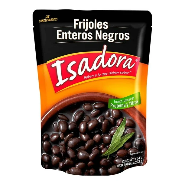 WHOLE BLACK BEANS ISADORA / FRIJOLES NEGROS ENTEROS 454 Gr